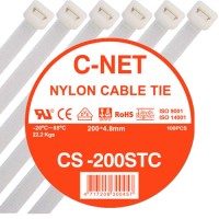 เคเบิ้ลไทร์ 8” (4.8 x 200 มม.) สีขาว (C-NET Cable Tie)